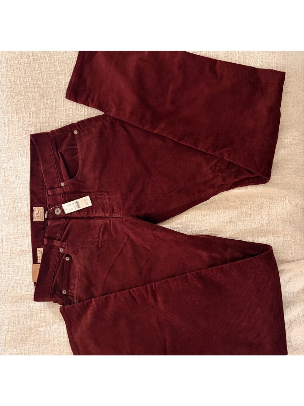 J. Crew High Rise Corduroy Jeans in Deep Burgundy